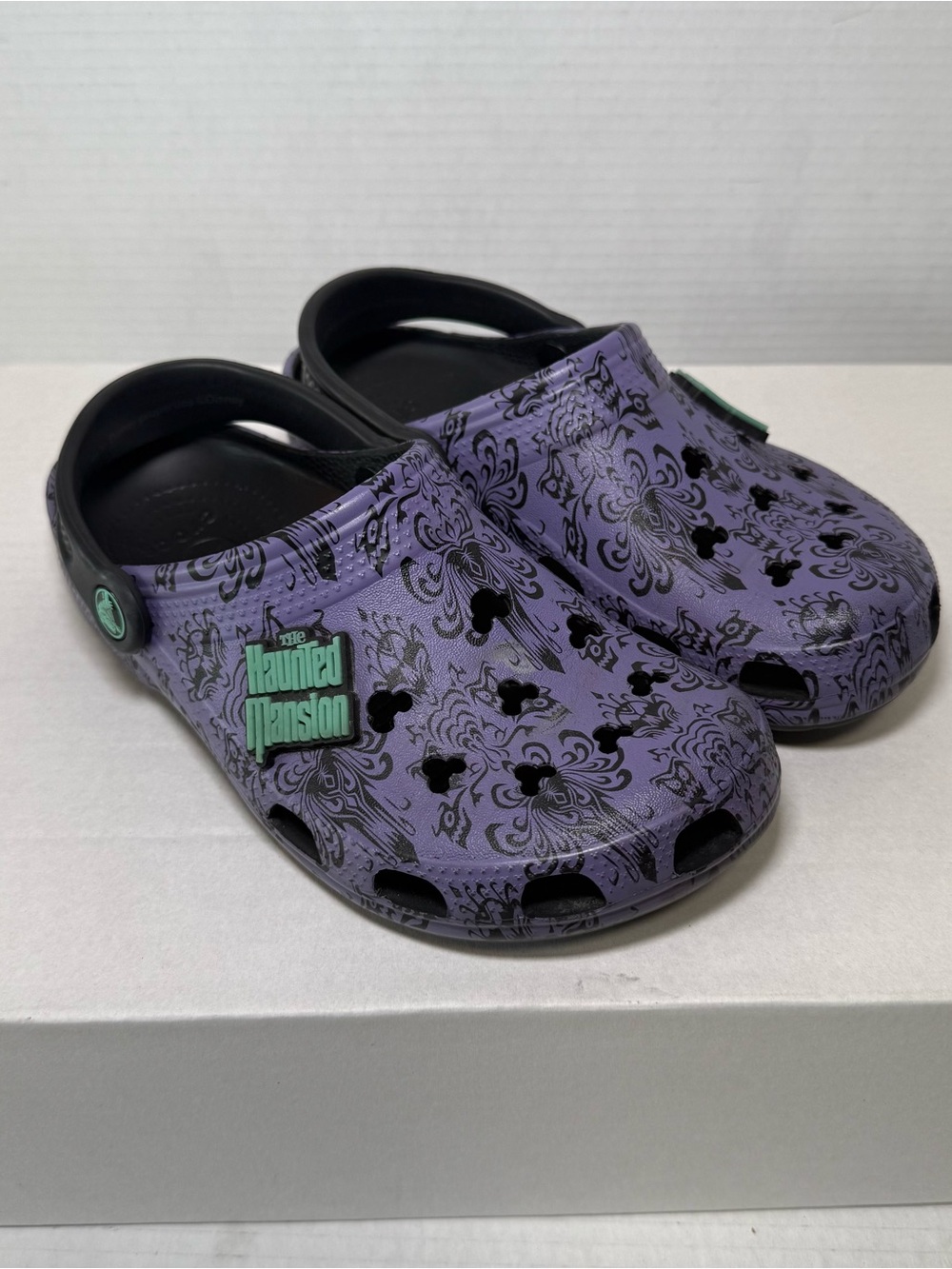 CROCS Kids Purple Haunted Mansion Slip-On Clogs with Black Strap